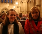 The Lord Mayor of Dublin, Cllr Emer Costello with her Chaplain, the Revd Elaine Dunne at the 61st Annual Thanksgiving Service for the Gift of Sport in Christ Church Cathedral, Dublin.