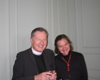 Pictured at the launch of Glionne, a database of Stained Glass window of the Church of Ireland are the Dean of St Patrick’s, the Very Revd Robert MacCarthy and Nicola Gordon-Bowe.