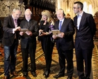 Andrew Dunne of appybeacons, Dean of St Patrick’s, the Very Revd Victor Stacey, Aisling Bolger of appybeacons, Minister of State for Tourism, Michael Ring and Andrew Smith, St Patrick’s Cathedral education officer at the launch of the new St Patrick’s Cathedral App. 