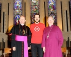 The Roman Catholic Archbishop of Armagh, the Most Revd Eamon Martin; director of the fleshandblood campaign, Matt Hollidge; and the Church of Ireland Archbishop of Armagh, the Most Revd Dr Richard Clarke at the launch of the fleshandblood campaign in St Patrick’s Cathedral, Dublin. 