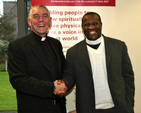 Archdeacon David Pierpoint of Dublin welcomes Archdeacon Bheki Magongo of Swaziland to Church of Ireland House in Rathmines. Archdeacon Magongo is on a month long visit with USPG Ireland. 