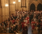 Pictured is the procession of current and former Choristers of Christ Church Cathedral at a special Evensong to mark the foundation of the Christ Church Cathedral past Choristers Association.