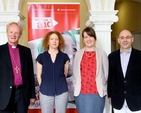 Chairman of Bishops’ Appeal Bishop Patrick Rooke, Róisín Gallagher of Christian Aid, Lydia Monds of Bishops’ Appeal and Peter Byrne of Christian Aid at the Christian Aid Gender Justice Workshop in the Church of Ireland Theological Institute. 