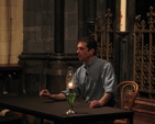 American Brad Sherrill performing his recitation of the Gospel according to John in Christ Church Cathedral.