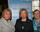 Mums in May organisers Susan Cathcart, Moira Thom and Phyllis Grothier at the inaugural Mums in May Mothers’ Union tea party in Christ Church Cathedral. 