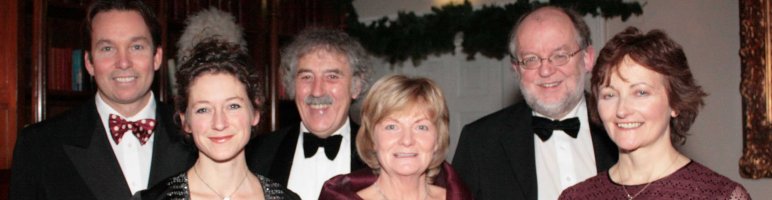 Peter & Rebecca Campion, Alistair & Muriel Rumball, and Des Howett & Mary Kelleher at the recent Christ Church auction ball in Castle Durrow