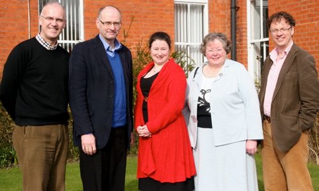 At the Church of Ireland Theological College for the ‘Fit for the Purpose’ weekend were The Revd Dr Maurice Elliott, Director of CITI; the Revd Dr David Hilborn, Principal of St John’s College, Nottingham; Karen Morral of St John’s College, Nottingham; Dr Christina Baxter, former Principal of St John’s College and the Revd Dr Andy Angel, Director of Extension Studies at St John’s College. 