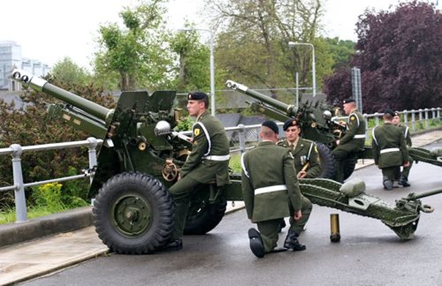 The end of the minute’s silence at the National Day of Commemoration Ceremony was signalled by the firing of these guns. 