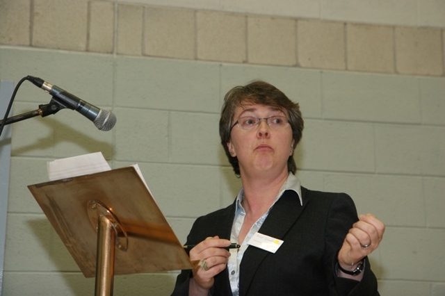 Anne Lodge (Councils) speaking on the Church of Ireland College of Education during the Board of Education debate at the Dublin and Glendalough Diocesan Synods in Christ Church, Taney.