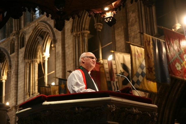Pictured is the Rt Revd Ken Clarke, Bishop of Kilmore, Elphin and Ardagh preaching at the Eucharist in St Patrick's Cathedral marking the centenary of the foundation of the office of reader in the Church of Ireland.