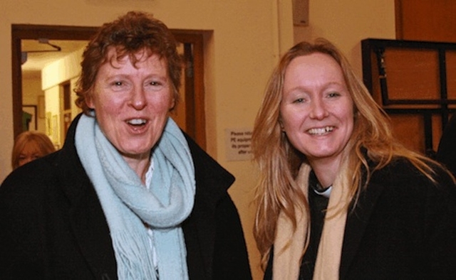 Siobhan Kilkelly, conductor, and the Revd Sonia Gyles, Rector, pictured after the Carol Service in Sandford Church. Photo: David Wynne.