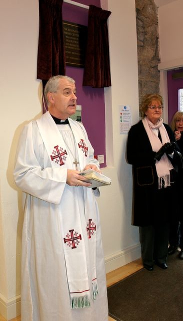 Archbishop Michael Jackson dedicates the newly renovated church hall at St Matthias’s, Killiney–Ballybrack, which was officially opened on Sunday November 25. 