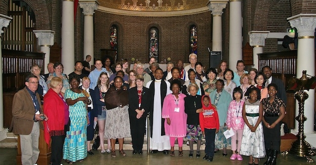 The Revd Obinna Ulogwara, Rector, pictured with parishioners and Girls Friendly Society members from all over the world following a service in St George and St Thomas' Parish Church. The GFS delegation are in Ireland for their World Conference. 