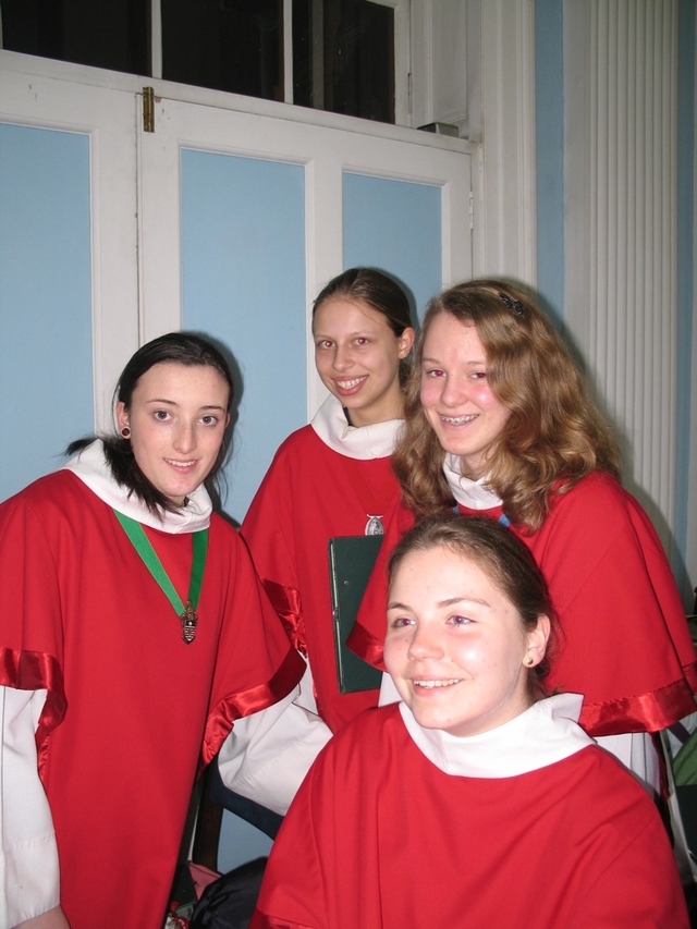 Girls from Christ Church Cathedral Girls Choir at the RSCM (Royal School of Church Music) Festival in the Chapel of Trinity College Dublin.