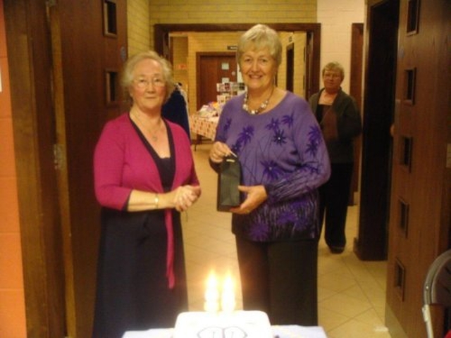 Iris & Hazel McCullagh (cake maker) with Elizabeth Adamson (in background) at Clontarf Mothers’ Union 80th anniversary