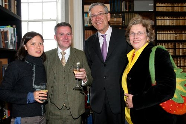 Seeka You, Scott Hayes, Austrian Ambassador, Dr Walter Hagg and his wife, Aglae, at the opening of the ‘Marvels of Science – Books that Changed the World’ exhibition in Marsh’s Library. 