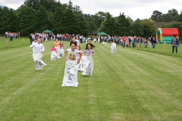 The Sack race at the Donaghmore parish fete and sports day.