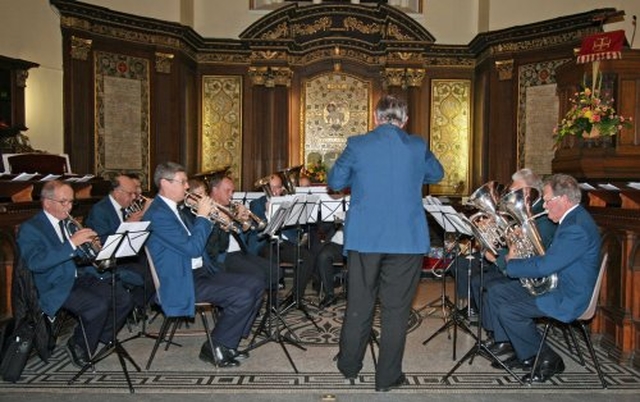 Steadfast Band playing at Songs of Praise at St Ann’s Church, Dawson Street.