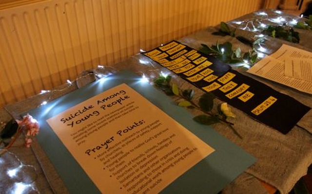 One of the Prayer Stations in Christ Church Cathedral for the Dublin and Glendalough service to mark the first Day of Prayer for Young People. 