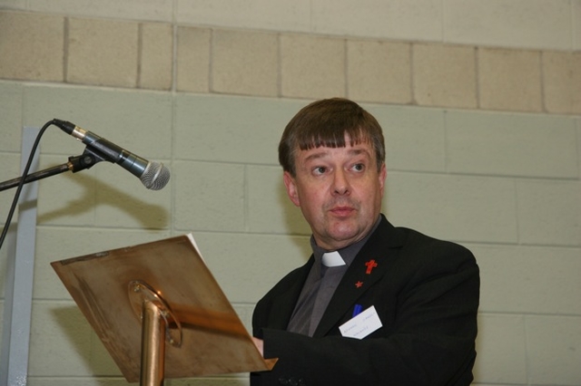 Revd Dr Norman Gamble (Malahide) speaking on the Erasmus Smith Trust at the Dublin and Glendalough Diocesan Synods in Christ Church, Taney.