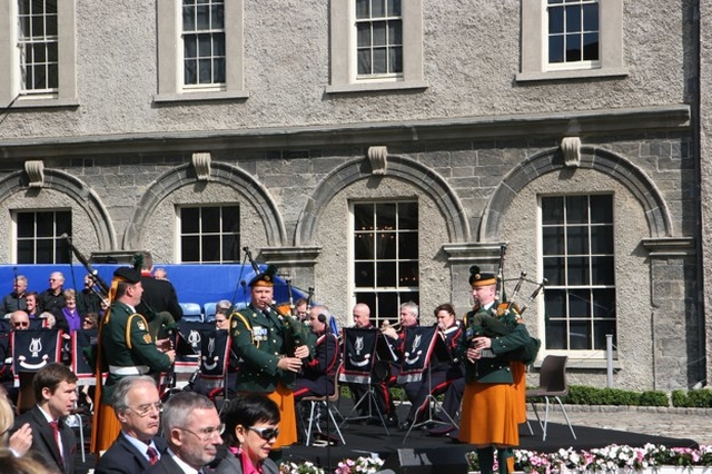 Army Pipers and the Army Band and the Whitehall Parish Choir at the National Day of Commemoration in the Royal Hospital Kilmainham.