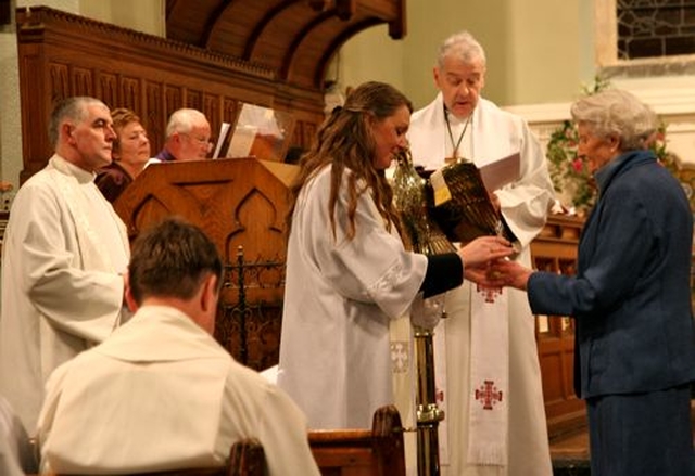 Members of the Parish of Christ Church Dun Laoghaire brought symbols of the teaching and sacramental ministry of a Vicar at the service of introduction of the Revd Ása Björk Ólafsdóttir on Thursday January 31.