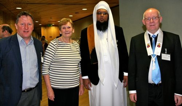 Contributors to Dublin City Interfaith Forum’s seminar in the Wood Quay Venue included Fr Alan Hilliard, Chaplain to DIT Bolton Street; Alison Wortley of the Baha’i Community; Imam Jameel Mutoola of Talbot Street Mosque; and Dh Aksobhin Tracy of the Dublin Buddhist Centre. 