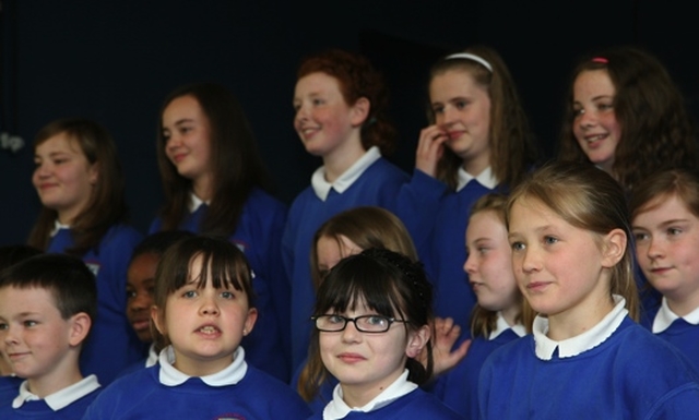 The School Choir about to entertain at the bi-centenary of a North Dublin School.