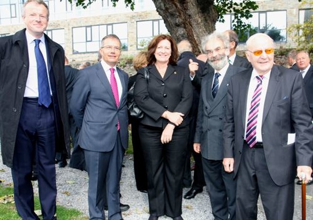 James Somerville, Ian Moore, Carol Plunkett, the Revd Robert Marshall and Cecil Geelan are pictured following the annual New Law Term Service which took place in St Michan’s Church this morning, Monday October 7. 