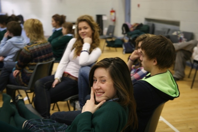 Pondering at the 3 Rock Advance Day in Taney Parish Hall.