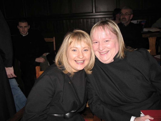 Tracey McRoberts and Lorraine Capper, in training for ordination at the Church of Ireland Theological College at the CITC Advent Carol Service in Zion Church, Rathgar.