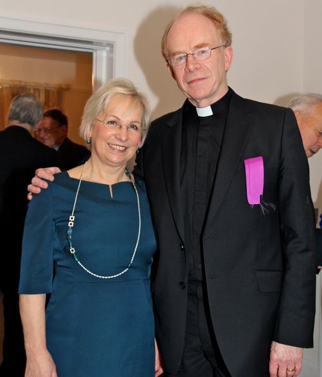 The Revd John Marchant and his wife Pat at the handing over of keys of the newly refurbished Donnybrook and Irishtown Vicarage. 