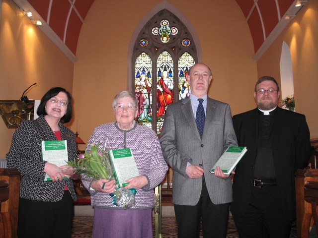 Pictured at the launch of The Vestry Records of the United Parishes of Finglas, St Margaret’s, Artane and the Ward 1657 to 1758 edited by Dr Maighread Ni Mhurchada in St Canice’s Church, Finglas are (left to right) Dublin City Archivist, Mary Clarke, Dr Maighread Ni Mhurchada (editor), Ray Refausse of the RCB Library and the Revd David Oxley, Rector of Finglas and Glasnevin.