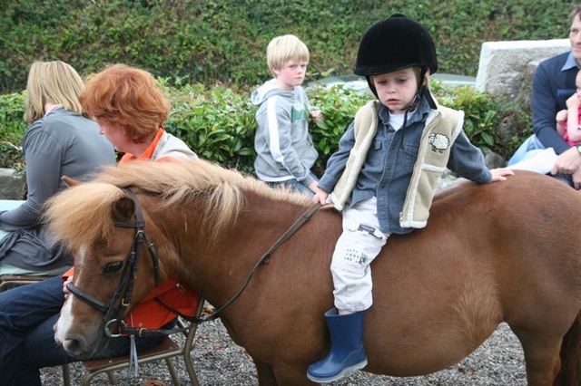 On a Shetland Pony at the Ballinatone Pets Blessing Service.