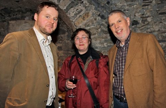 Stuart Kinsella, Sue Hemmens and David McConnell in the Crypt of Christ Church Cathedral on the cathedral’s Foundation Day.