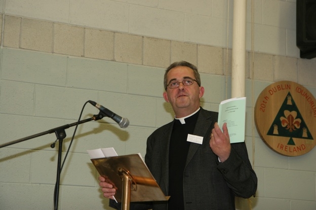 The Dean of Christ Church Cathedral, the Very Revd Dermot Dunne proposes acceptance of the Diocesan Councils report at the Diocesan Synods of Dublin and Glendalough in Christ Church, Taney.