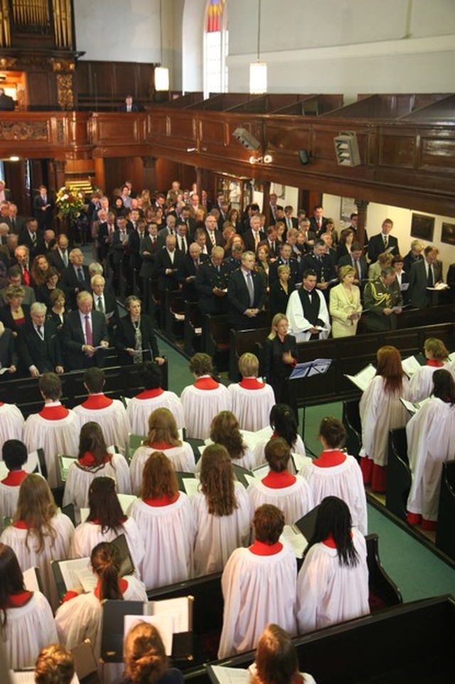 The scene in St Michan’s Church, Dublin for the annual service marking the opening of the law term in St Michan’s Church, Dublin. Amongst the attendees were the President of Ireland, Mary McAleese and the Chief Justice, the Honourable Susan Denham.
