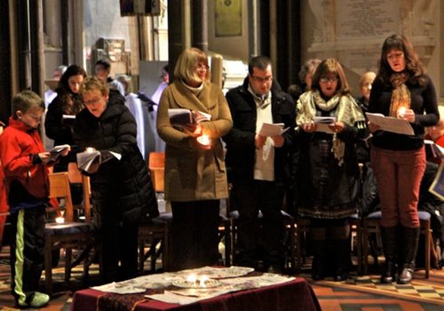 Members of the congregation at the Church of Ireland Theological Institute’s Advent Carol Service which took place in the Lady Chapel of St Patrick’s Cathedral on Thursday December 4.  