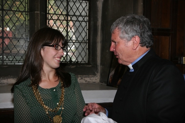 The Very Revd Patrick Towers (right) with Cllr Rebecca Moynihan at the Diocesan Discovery 5th Anniversary Thanksgiving Service in Christ Church Cathedral. Cllr Moynihan was representing the Lord Mayor of Dublin at the Service. The Very Revd Patrick Towers gave the address at the service.