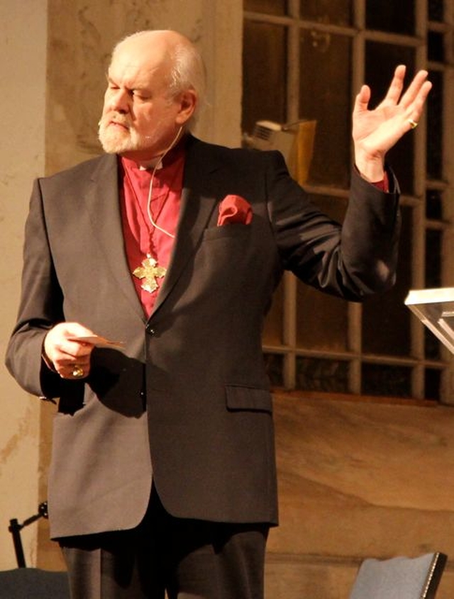 The Rt Revd Richard Chartres addresses the laity of Dublin and Glendalough in St Catherine’s, Thomas Street, last night (February 27) on the development of a vision for his diocese of London. 