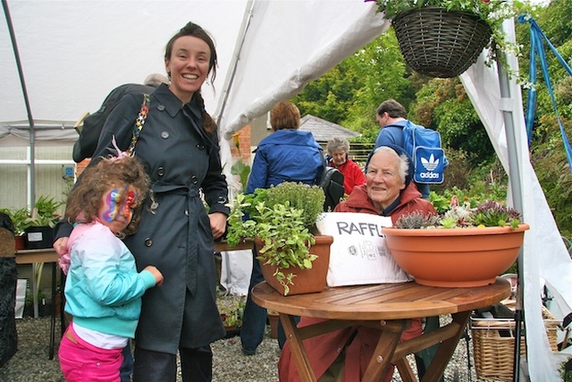 Órla and Sona Hyland and Kathleen Wilson at the Dalkey Parish Fête in the grounds of St Patrick’s Church.