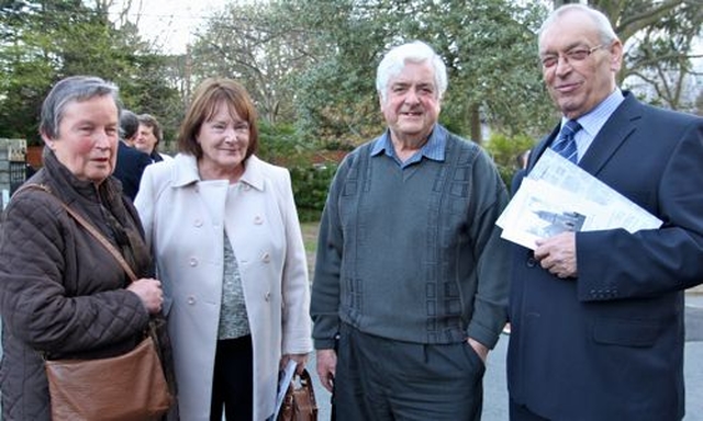 Jean Hipwell, Marie Sullivan, Brian Hipwell and Noel Sullivan following the Service of Thanksgiving for the Restoration of St Paul’s Church, Glenageary, on April 21.