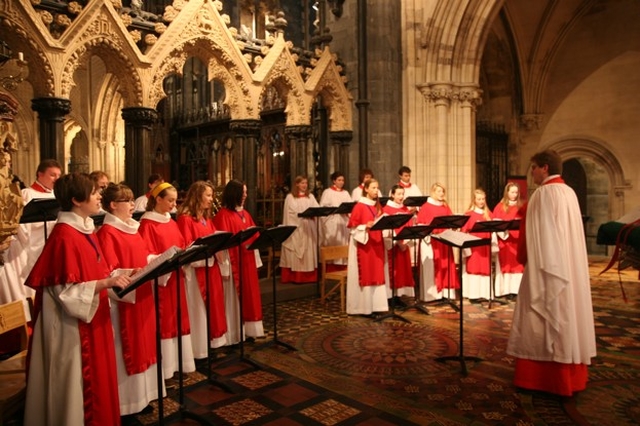 The Christ Church Cathedral Girls' Choir and the Cathedral Choir singing at the Charity Carol Service in Aid of the Camphill Communities of Ireland.