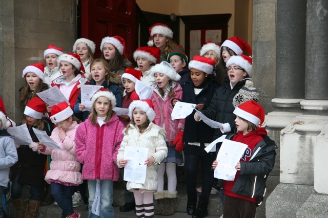 Pictured are the Taney Junior Choir at the launch of the Black Santa collection appeal at St Ann's Church, Dawson Street.