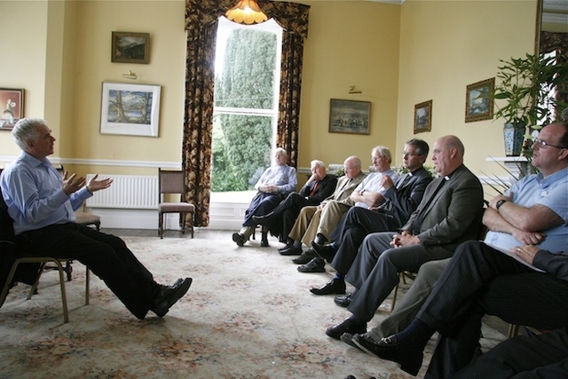 Fr Peter McVerry speaks to the clergy present.