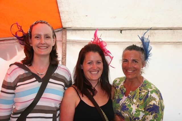 Pictured at the hat stall at the Donabate Parish fete are (left to right) Jennifer Maloney, Kelda Barnes and Mary Jones.