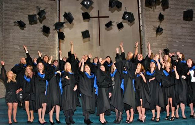 The B.Ed Class of 2012 at the Church of Ireland College of Education at the presentation of certificates, prizes and awards in the college chapel. 