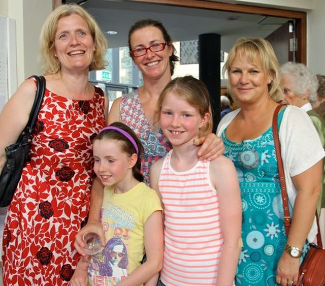 Anne Fitzsimmons, Suzanne Goodwin and Claire Evans with Emma and Kate following the service and flower festival which formed part of the 150th anniversary celebrations at St Patrick’s Church, Greystones. 