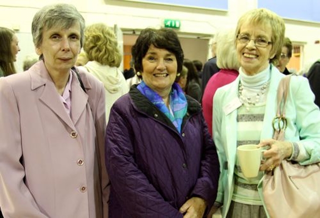 Aideen La Combre, Heather Maher and Sheila Lynch at the reception following the service of institution of the Revd Arthur Young as the new rector of Kill O’ The Grange Parish.