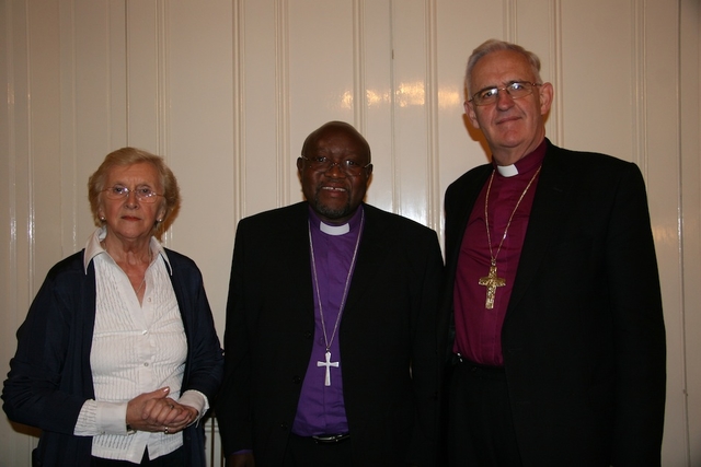 Bishop of Harare, the Right Reverend Chad Gandiya, is pictured with The Most Revd Dr John Neill, Archbishop of Dublin, and his wife Betty during his visit to See House.